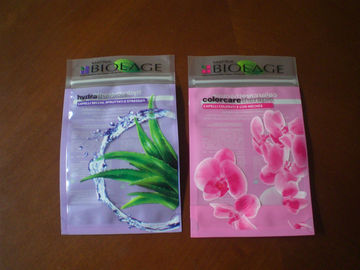 Plastic Laminated Cosmetic Zipper Pouch Packaging For Facial Mask