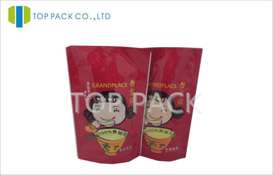 Nhôm lá mỏng đứng lên túi màu đỏ in nhiều lớp thực phẩm Cookies