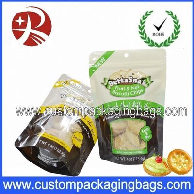 Round Bottom Gusset Snack Plastic Stand Up Pouches Ziplock Bags