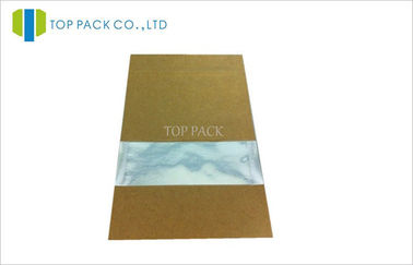 Thực phẩm lớp nhôm lá mỏng giấy kraft đứng lên túi cửa sổ vuông
