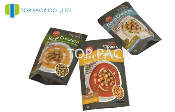 Màu đen mờ in nhựa đứng lên túi lá cán mà không có dây kéo 50g