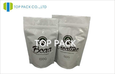 Bột protein AL / PE bao bì hữu cơ, đứng lên túi với dây kéo 100g / 150g