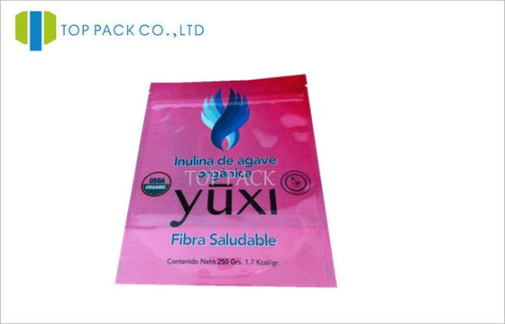 Composite nhựa ép đứng lên túi, túi dây kéo màu hồng