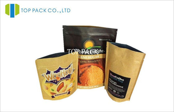 Đường / cà phê đứng lên túi thực phẩm đầy đủ màu sắc in nhiệt niêm phong