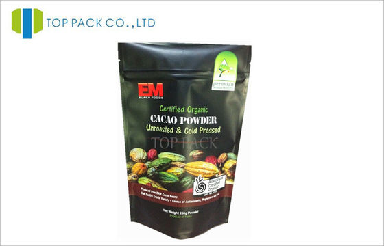 Thực phẩm sức khỏe bột dây kéo đứng lên túi thực phẩm tùy chỉnh mờ kết thúc