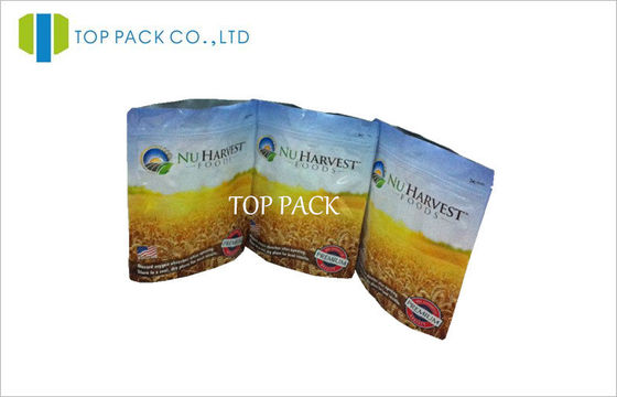 PET / AL / PE Laminate In ấn đứng lên Zipper túi Reclosed Round Corner