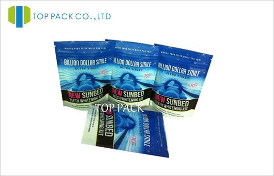 Màu xanh sáng bóng in đứng lên Ziplock túi Barrier Proof cho bột