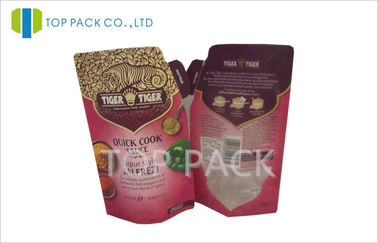 Dây kéo thực phẩm in đứng lên túi resealable cho nước sốt, có thể tái chế