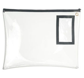 Clear Vinyl Large Zipper  Bank Bags  Can Use the Looping Lock with Zipper Puller 