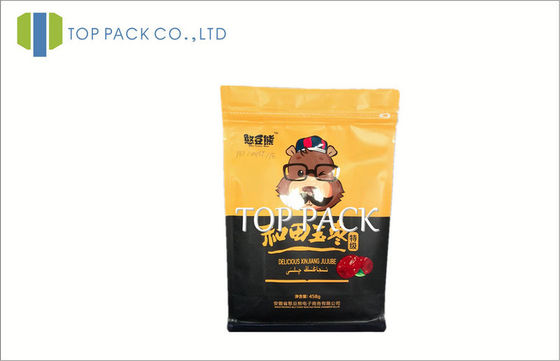 Thức ăn cho chó đứng lên túi bao bì với dây kéo 500g ống đồng in