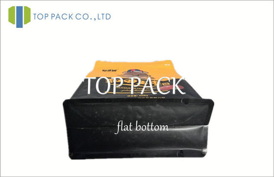 Ống đồng in đứng lên túi thực phẩm bao bì với dây kéo 500g vàng đen
