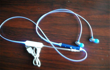 Plastic Blinking LED Wire Earphone Electroluminescent Products Packed By OPP Bag