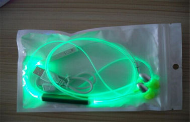 Plastic Blinking LED Wire Earphone Electroluminescent Products Packed By OPP Bag