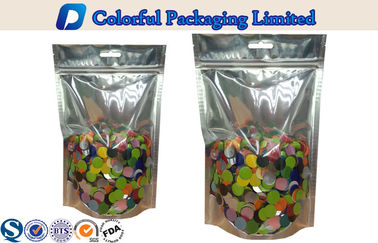 Resealed Aluminum foil Stand Up Pouch with Window / Zipper / Euro Hole