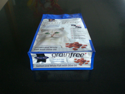 Cat Food Gusseted Pouch Packaging With Zipper Aluminum Foil Standup