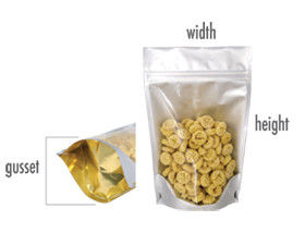 Stand Up Sealable Food Pouch Packaging Bags with Zipper Rohs Flexible